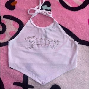 ✧♡︎🎀 white juicy couture rhinestone halter top🎀♡︎✧